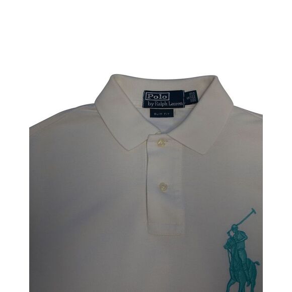 Pre Loved Ralph Lauren Vintage Polo Shirt Classic Fit Short Sleeve Men white - Picture 3 of 4